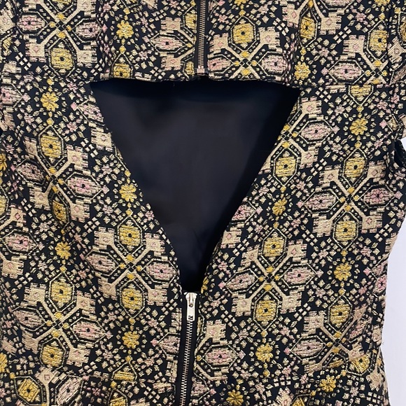 Honey Open Back Gold Fit and Flare Mini Dress - Picture 4 of 6